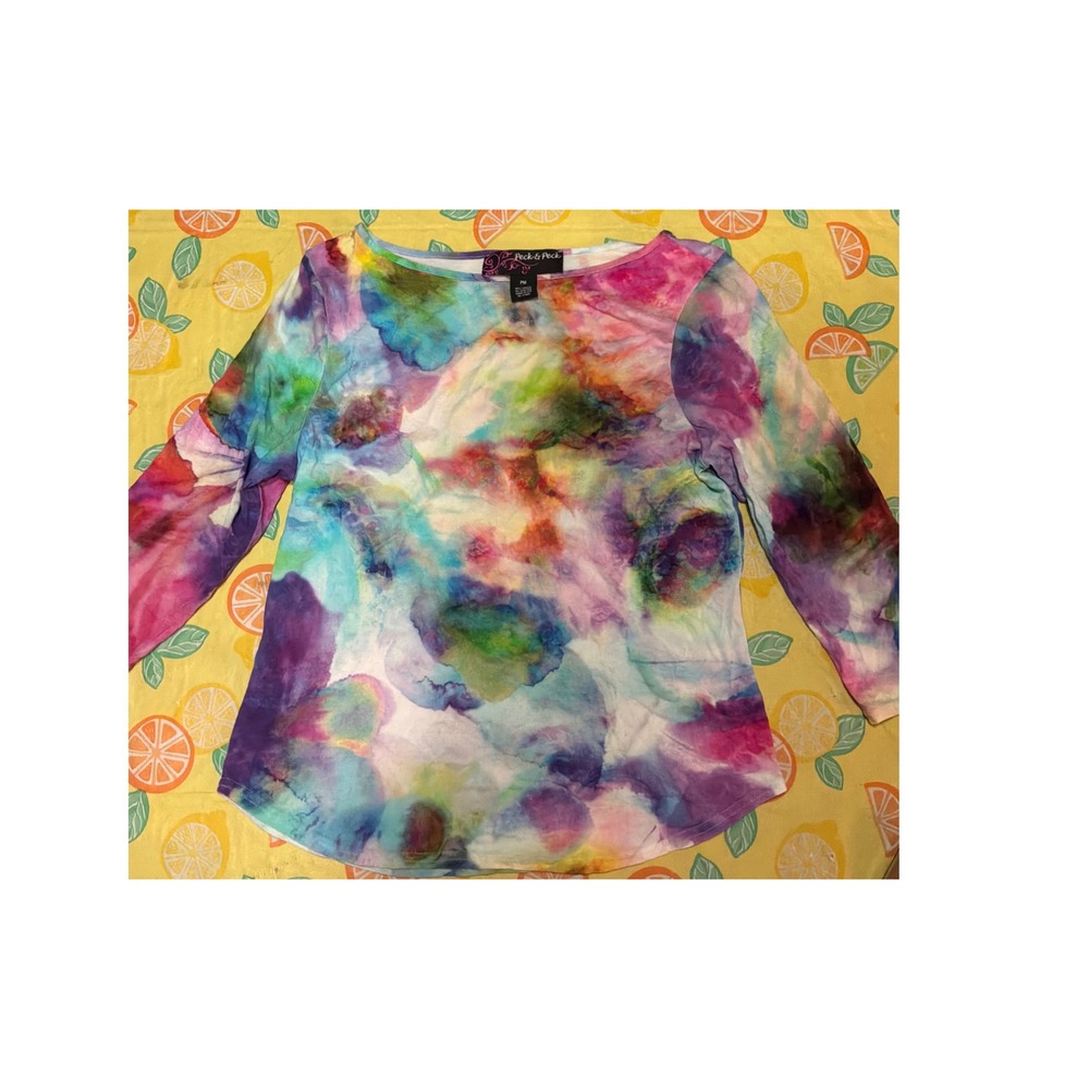 Artsy Womens Peck &β Peck Watercolor Tie Dye Top PM Multicolor